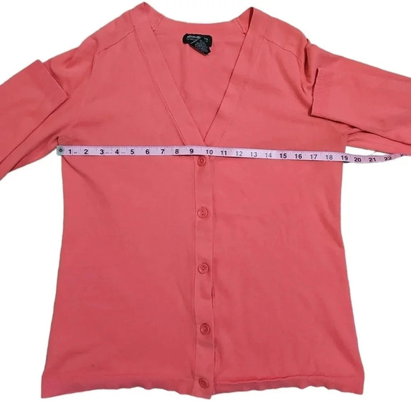 Eddie Bauer Women’s Large Coral Cotton Blend Cardigan Preppy Classic Layering - Picture 6 of 7